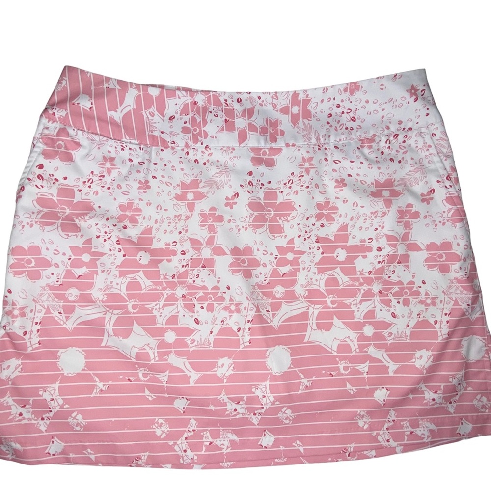 Adidas Skort PInk white pink floral Size 8 Tennis Golf Pickleball